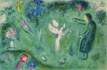 Engel auf Wiese Zeitgenosse Marc Chagall Ölgemälde